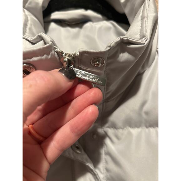 Brooks Brothers Puffer Down Coat 14 Silver Gray Cozy Warm Luxury - Picture 3 of 9